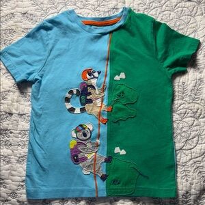 Mini Boden Lemur Climbing T-Shirt - Blue and Green